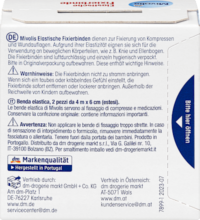 Bandaje pentru fixare elastică, 6 cm x 4 m (extins), 2 role Mivolis