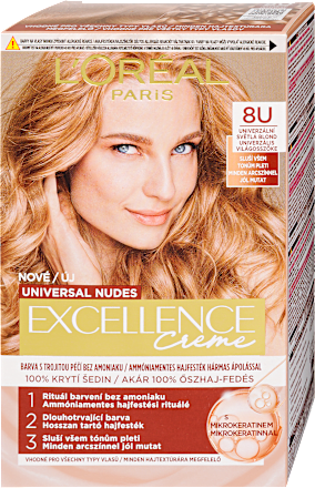 Tartós hajfesték, világosszőke 8U L'ORÉAL PARiS EXCELLENCE Creme