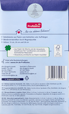 Okrasna drevesca iz papirja, več različic Profissimo