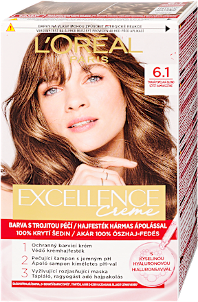 Tartós hajfesték, sötét hamvasszőke 6.1 L'ORÉAL PARiS EXCELLENCE Creme