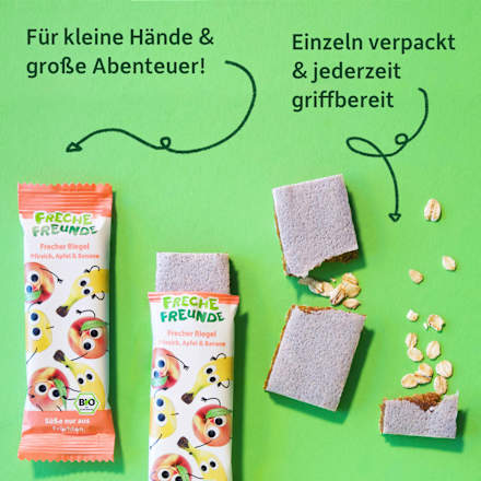 Fruchtriegel Pfirsich, Apfel & Banane, ab 3 Jahren Freche Freunde