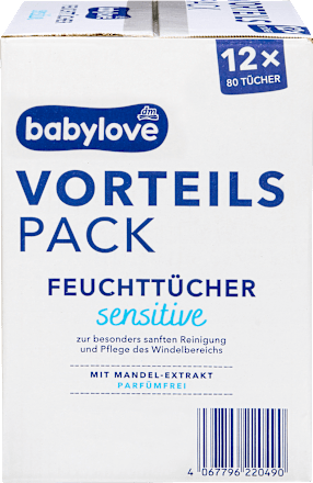 vlhčené ubrousky Sensitive 12x80 ks babylove