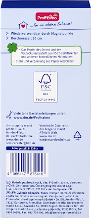 Dekoratívna papierová hviezda malá   Profissimo