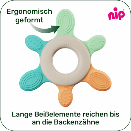 Beißring türkis/orange Nip