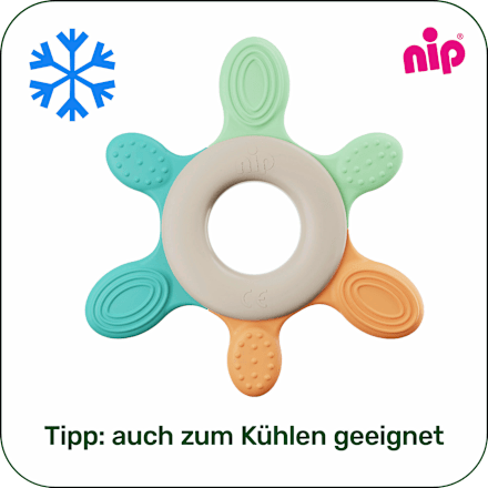 Beißring türkis/orange Nip