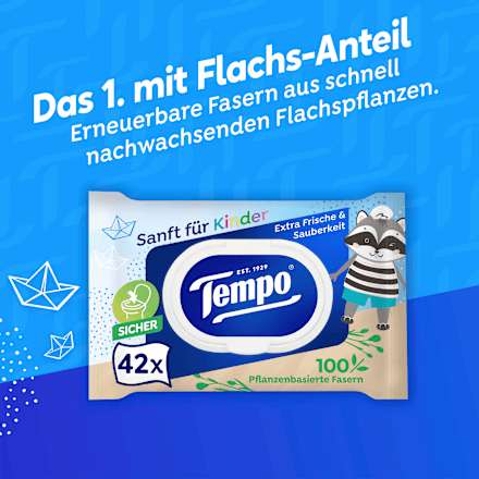 Feuchte Toilettentücher Sanft für Kinder Tempo