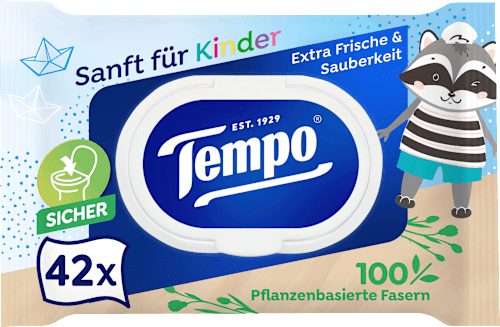 Feuchte Toilettentücher Sanft für Kinder Tempo