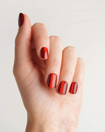 Künstliche Nägel, Soft Gel Press Ons Red Cat Eye Doonails