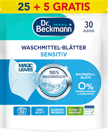 Waschmittel Blätter Sensitiv Dr. Beckmann