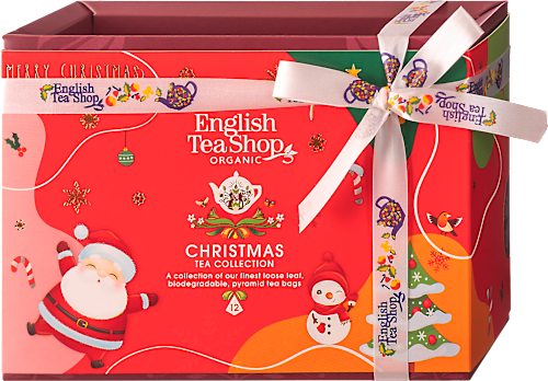 Zestaw herbat ekologicznych Holiday Red Santa, 12 piramidek English Tea Shop