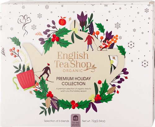 Zestaw herbat ekologicznych w pudełku Premium Holiday Collection, 48 saszetek English Tea Shop