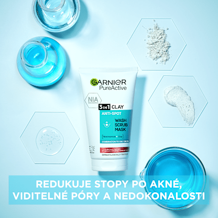 Pure gelový peeling a maska 3 v 1 GARNIER PureActive