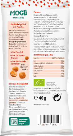 Kindersnack Dinkel Bällchen Paprika ab 3 Jahren MOGLi