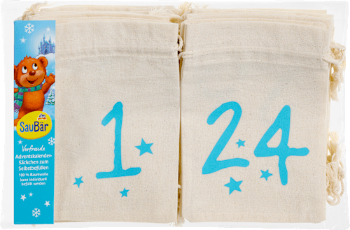 Set săculeți calendar de Advent, 24 piese SauBär