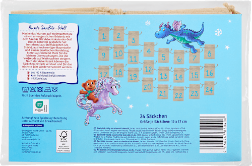 Set săculeți calendar de Advent, 24 piese SauBär