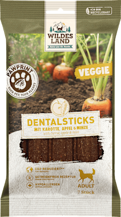 Kausnack Hund, veggie Dentalsticks (7 Stück) Wildes Land