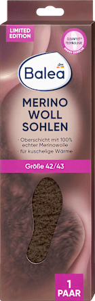 Einlegesohlen Merinowollsohlen, Gr. 42/43 (1 Paar) Balea