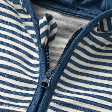 Overall mit Kapuze & Ringel-Muster, blau & weiß, Gr. 68 ALANA