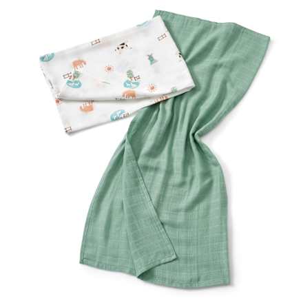 Mulltücher mit Bauernhof-Motiv, 80 x 80 cm ALANA