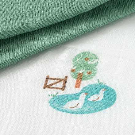 Mulltücher mit Bauernhof-Motiv, 80 x 80 cm ALANA