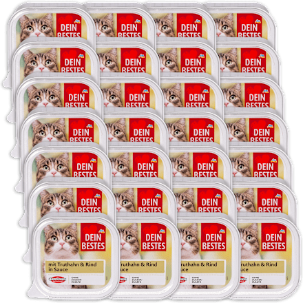 Potpuna hrana za mačke – govedina i puretina u umaku, 28 x 100 g DEIN BESTES