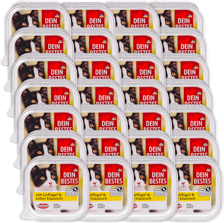 Potpuna hrana za mačke – perad i jetra, 28 x 100 g DEIN BESTES