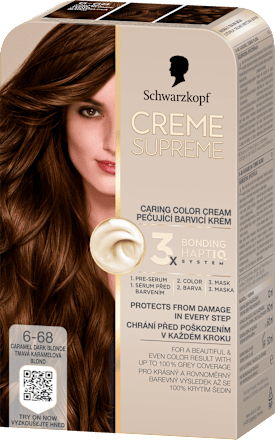 barva na vlasy Creme Supreme 6-68 Tmavá karamelová blond Schwarzkopf CREME SUPREME