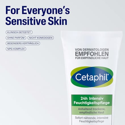 Cetaphil 24h Intensiv Feuchtigkeitspflege für anhaltend trockene und empfindliche Haut Cetaphil