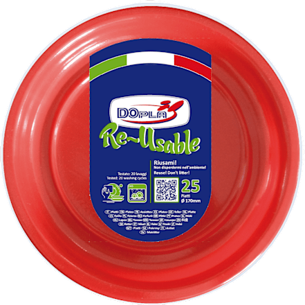 Piatti dessert rossi Re-Usable DOPLA
