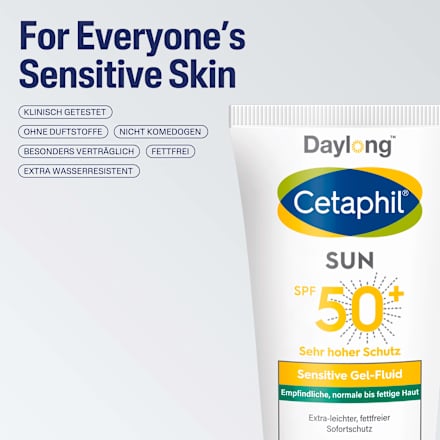 Cetaphil Daylong SPF 50+ Sensitiv Gel-Fluid Sonnenschutz Gesicht  Cetaphil Daylong