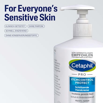 Cetaphil Pro Itchcontrol Protect Schützende Handcreme mit Spender  Cetaphil
