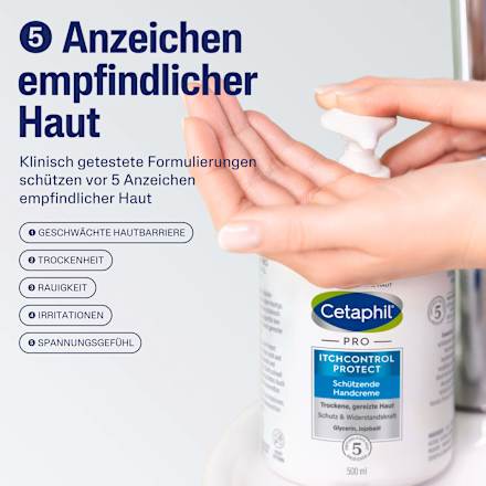 Cetaphil Pro Itchcontrol Protect Schützende Handcreme mit Spender  Cetaphil