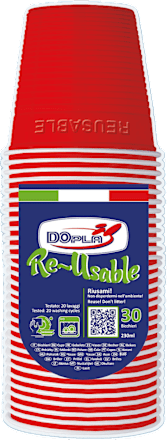 Bicchieri rossi Re-Usable DOPLA