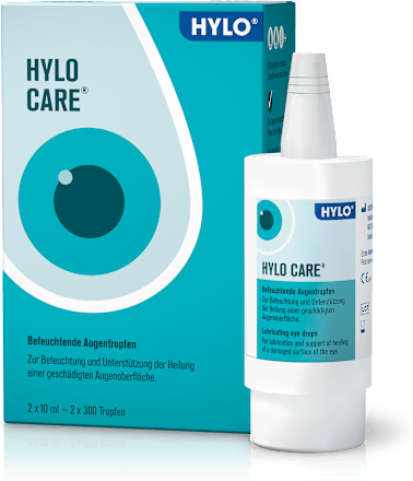 HYLO CARE Befeuchtende Augentropfen Natriumhyaluronat 1 mg/ml und Dexpanthenol 2 x á 10 ml  HYLO