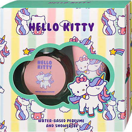 Parfüm és tusfürdő ajándékcsomag gyermekeknek Hello Kitty