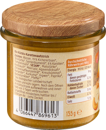 Nátierka tekvica a mrkva dmBio