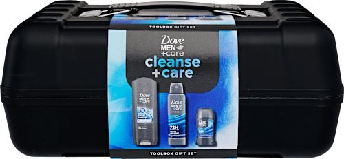 Férfi ajándékcsomag, Cleanse + care, szerszámosládában Dove MEN+CARE
