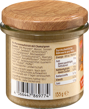 Crema di marroni e funghi champignon bio dmBio