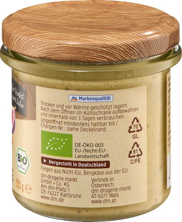 Brotaufstrich, Feige & Bergkäse dmBio