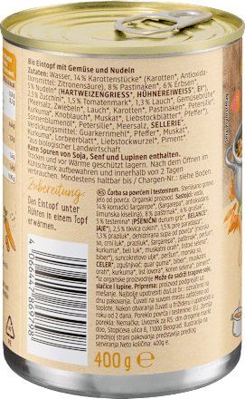 Bio enolončnica z zelenjavo in testeninami dmBio