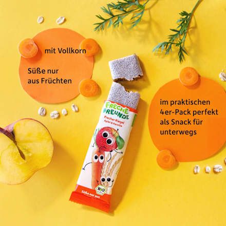 Fruchtriegel mit Getreide Apfel Karotte ab 3 Jahren, (4x23 g) Freche Freunde