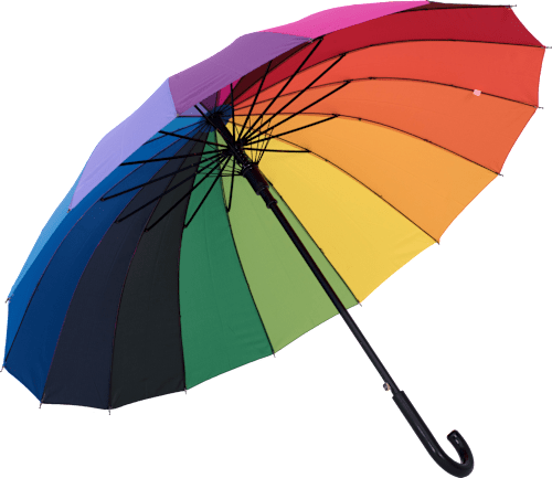 Umbrelă tip baston multicoloră susino