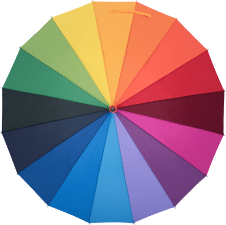 Umbrelă tip baston multicoloră susino