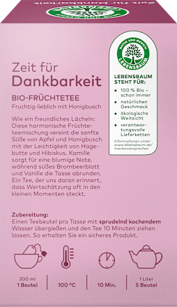 Früchtetee-Mischung Zeit für Dankbarkeit  LEBENSBAUM