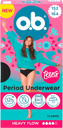 menstruační kalhotky teens, velikost 152-164 o.b.