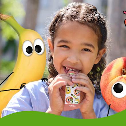 Fruchtriegel Pfirsich, Apfel & Banane, ab 3 Jahren Freche Freunde