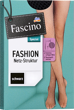 Strumpfhose mit Netzstruktur schwarz Gr. 42/44 Fascino