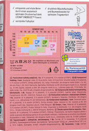 Чорапогащник с компресия 40DEN, карамел, 50-52 Fascino