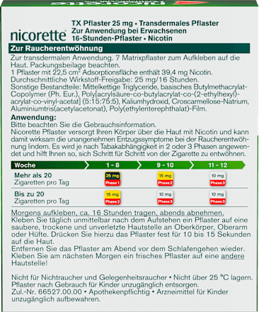 nicorette TX Pflaster&nbsp;25 mg Nicotin nicorette