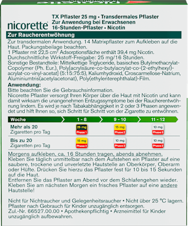 nicorette TX Pflaster&nbsp;25 mg Nicotin nicorette